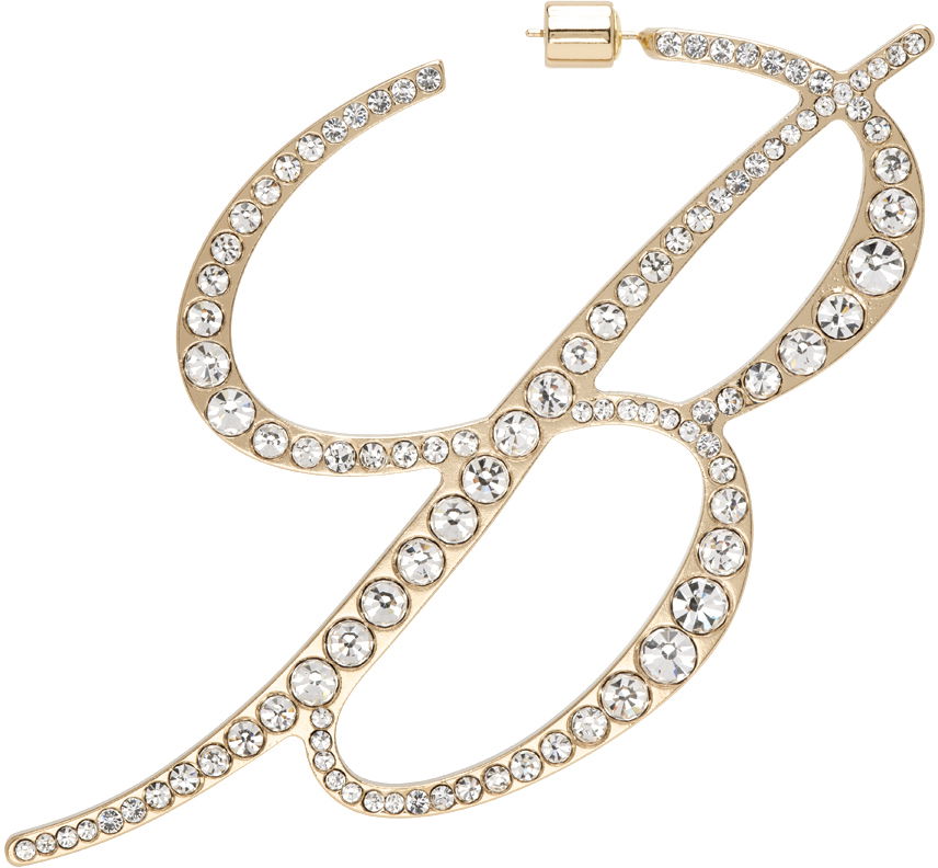 Korvakorut Blumarine Crystal-Embellished "B" Monogram Single Earring Metallinen | P444W062A, 0