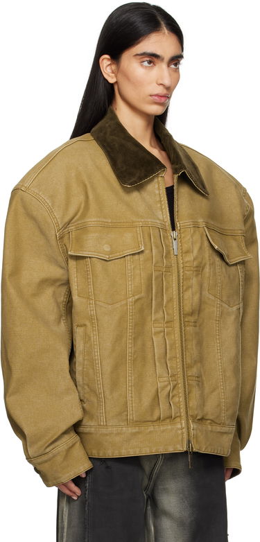 Takki Feng Chen Wang Feng Chen Wang Washed Canvas Workwear Jacket Keltainen | FUS19JK11, 4