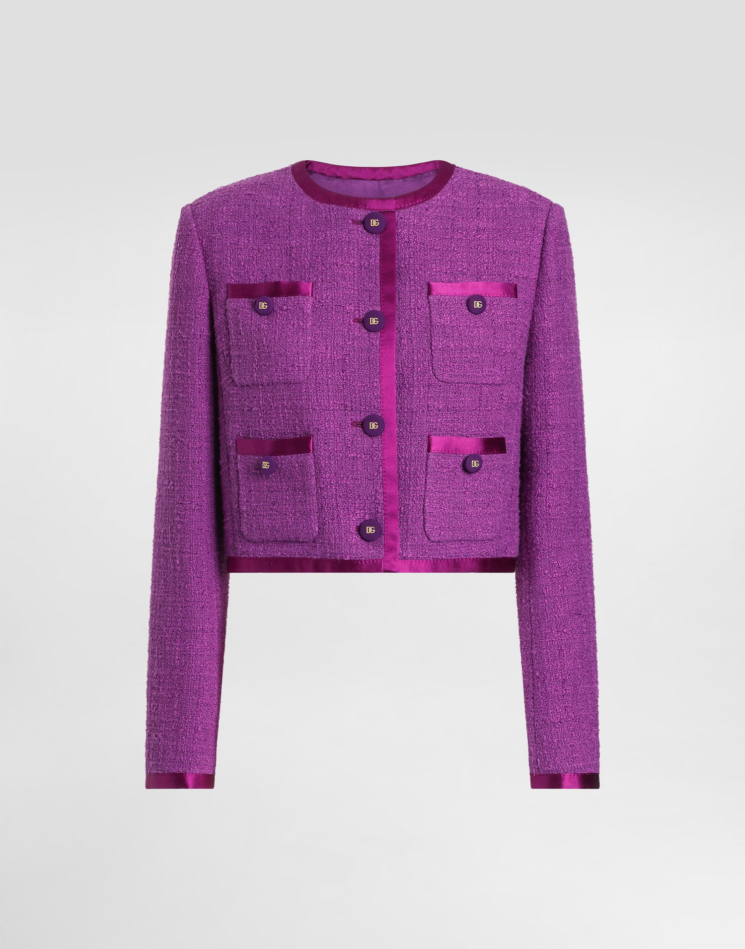 Takki Dolce & Gabbana Dolce & Gabbana Rachel Tweed Single-Breasted Jacket Violetti | F27GOTFMTACF0571, 0
