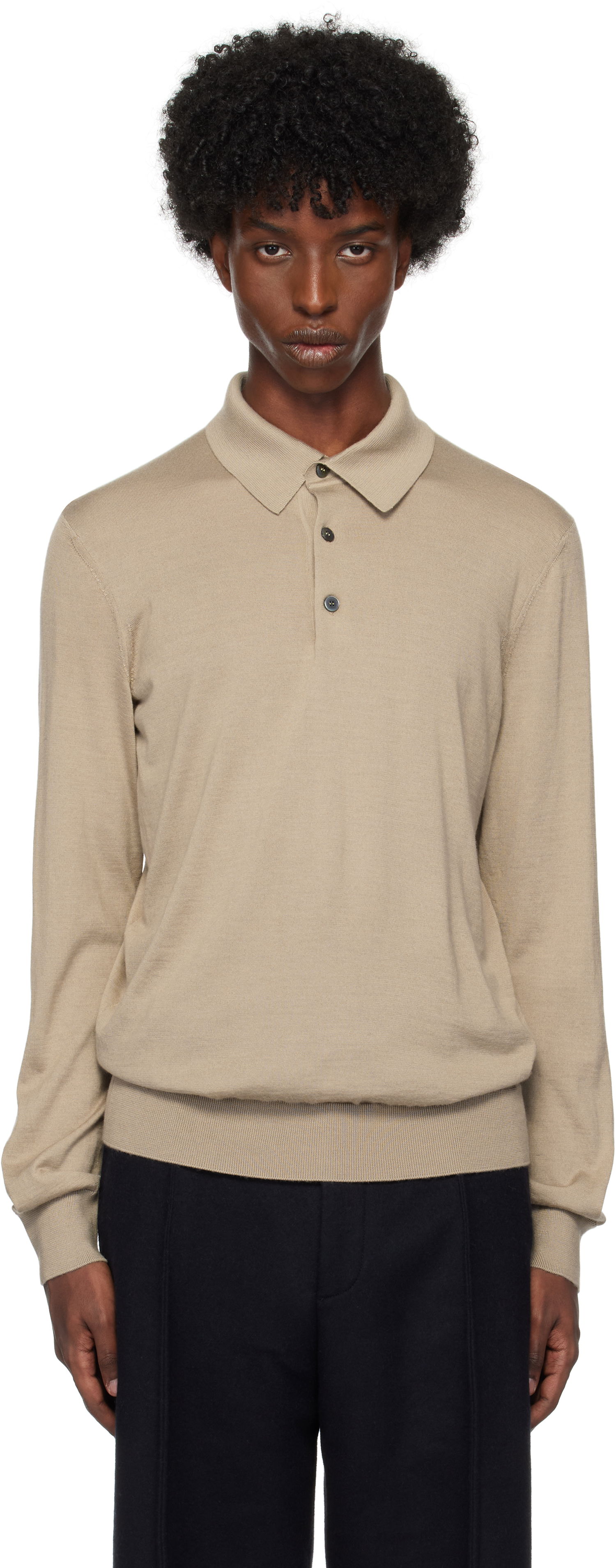 Poolopaita ZEGNA Polo Shirt Long Sleeve Beige | UEJ00A8-132, 0