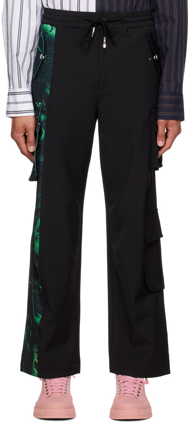 Cargo housut Feng Chen Wang Feng Chen Wang Lacquerware Cargo Pants Musta | FMF14TR05