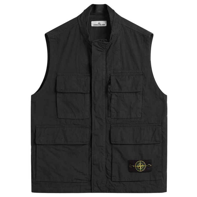 Liivi Stone Island Stone Island Canvas Weave Cotton Vest, Size Large Musta | K2S15G100001-V0062