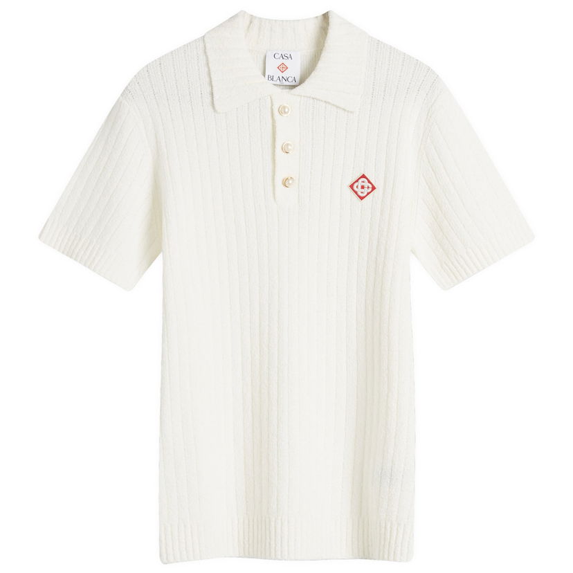 Poolopaita Casablanca Boucle Polo Shirt Valkoinen | MPS25-KW-780-01