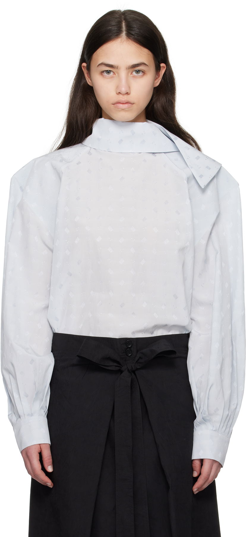 Paita Marni Marni Viscose Jacquard Balloon Blouse Sininen | TTMA0381A0 UTVA48