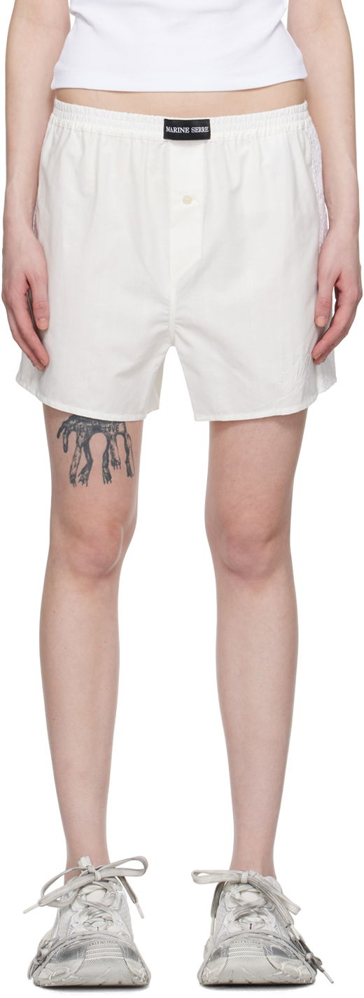 Shortsit Marine Serre Patch Shorts Valkoinen | USH002