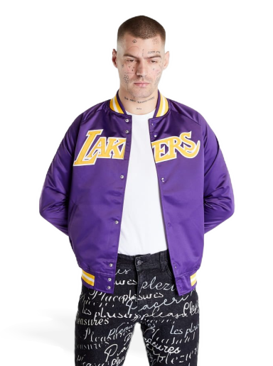 Bomber-takki Mitchell & Ness NBA Lightweight Satin Jacket Lakers Violetti | STJKMG18013-LAL.PURP