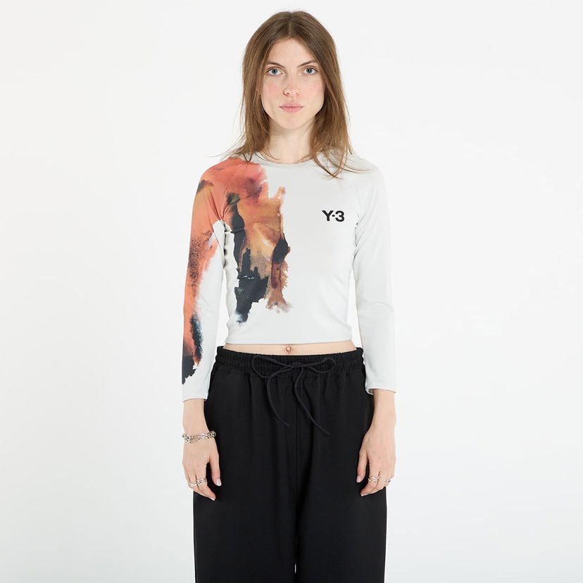 T-paita Y-3 Y-3 Crop Longsleeve T-Shirt Valkoinen | JM4787
