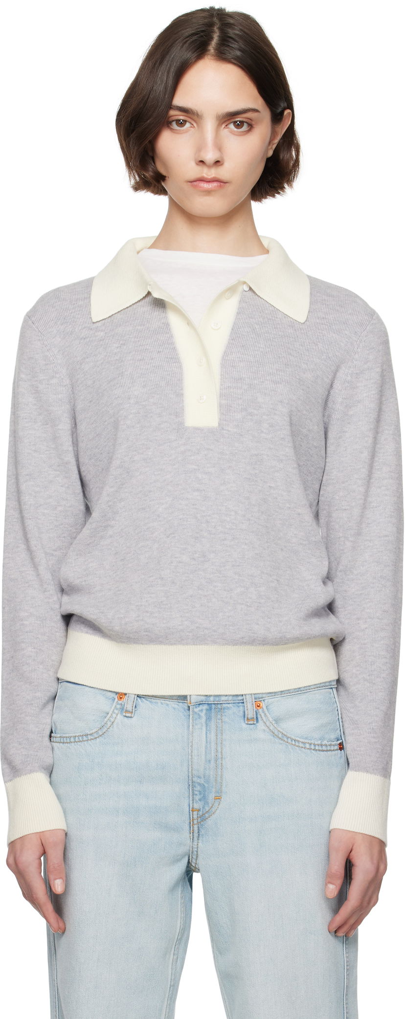 Villapaita RE/DONE Re/Done Color Block Polo Harmaa | 793-10WCLBPOL