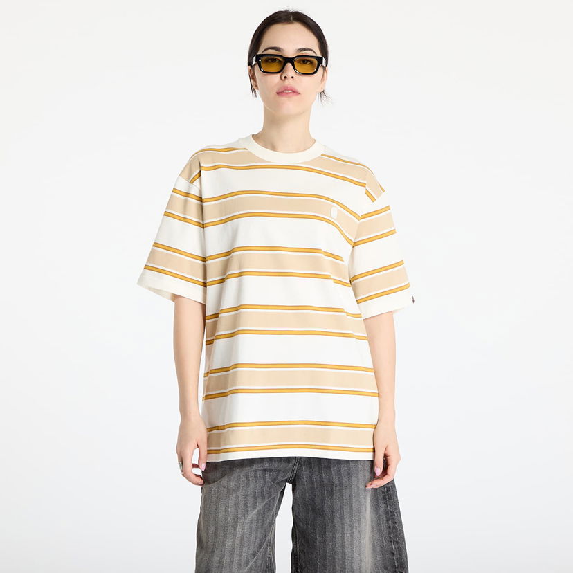 T-paita BAPE A BATHING APE One Point Strip Relaxed Fit T-Shirt Beige | 001CSL301305MIVY