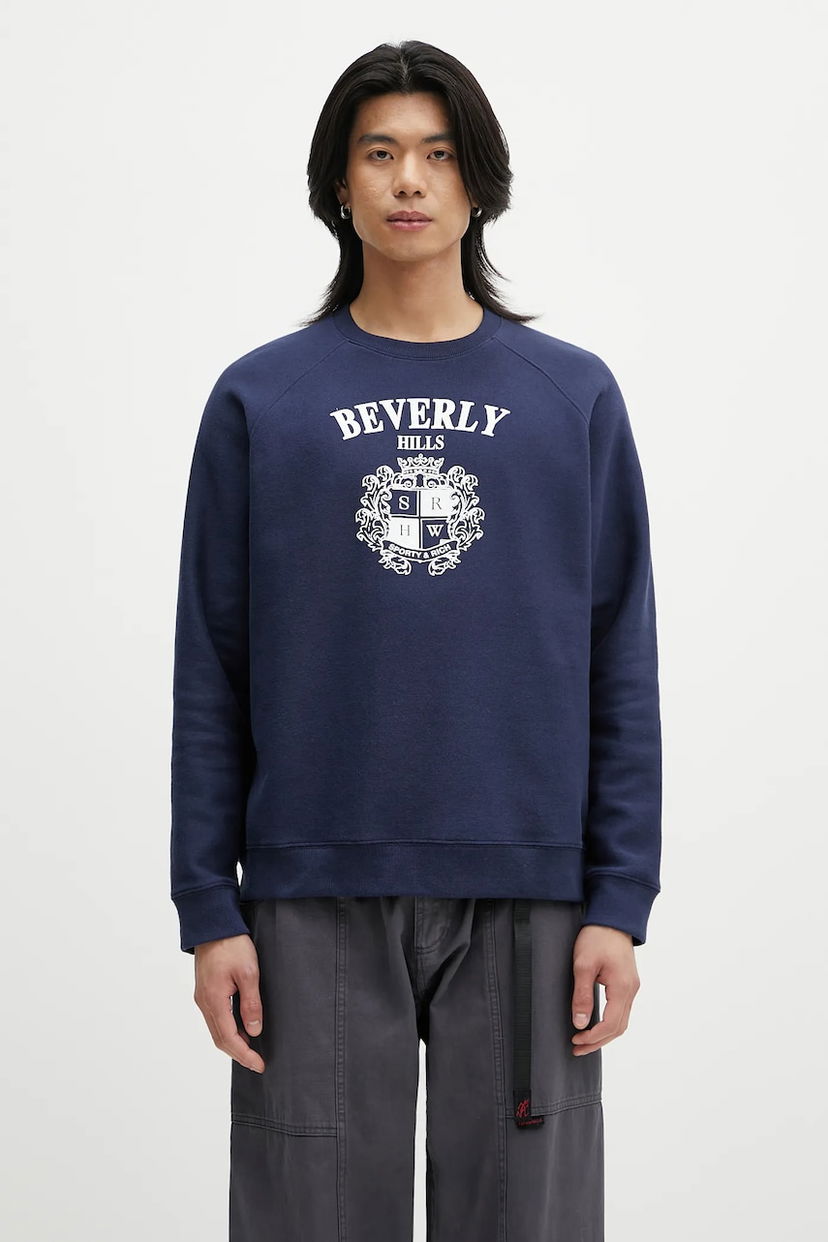 Huppari Sporty & Rich Sporty & Rich BH Crest Sweatshirt Tummansininen | ST082626256BL106