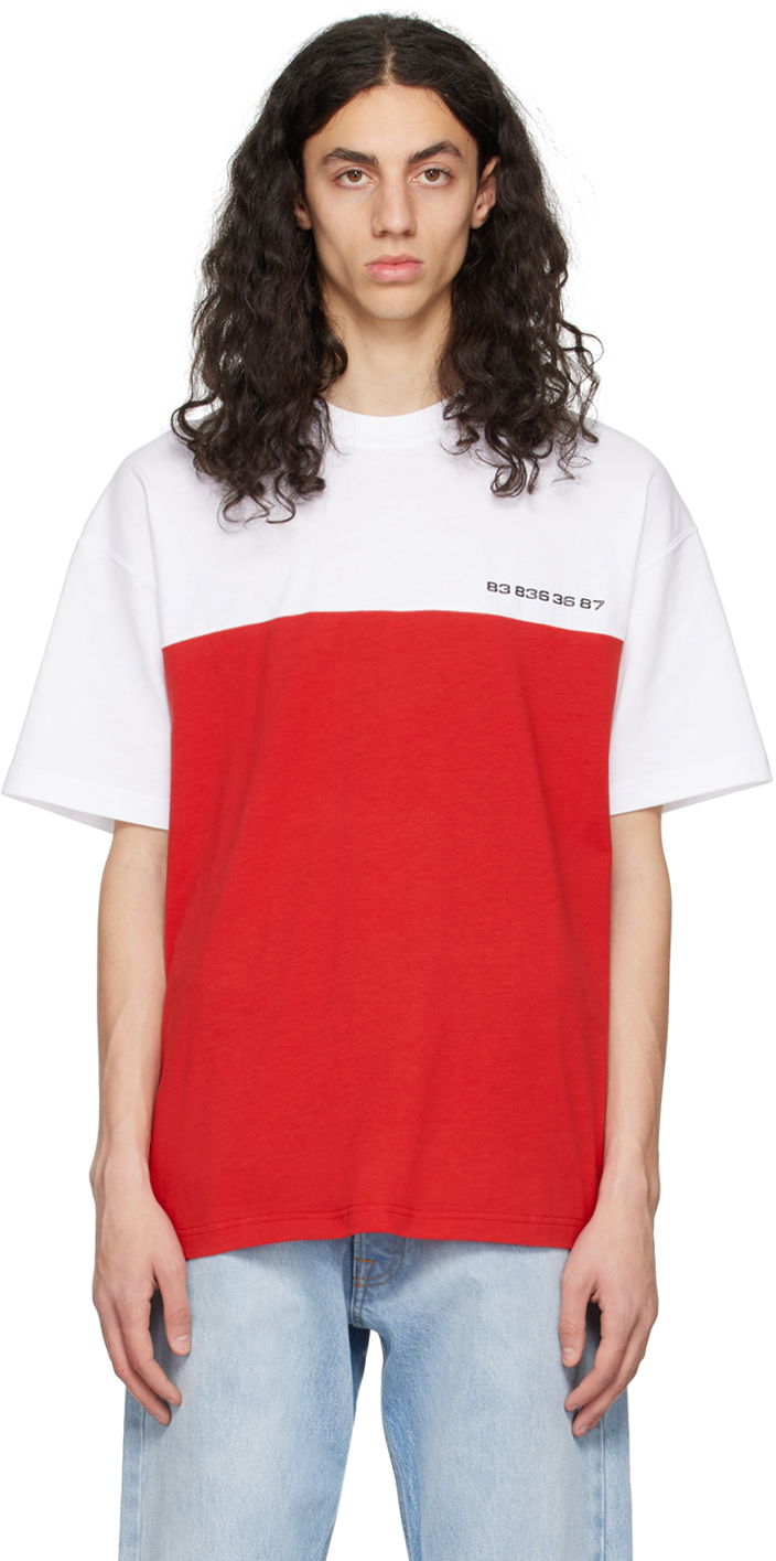 T-paita VETEMENTS VTMNTS Colorblocked T-Shirt Punainen | VL16TR280R