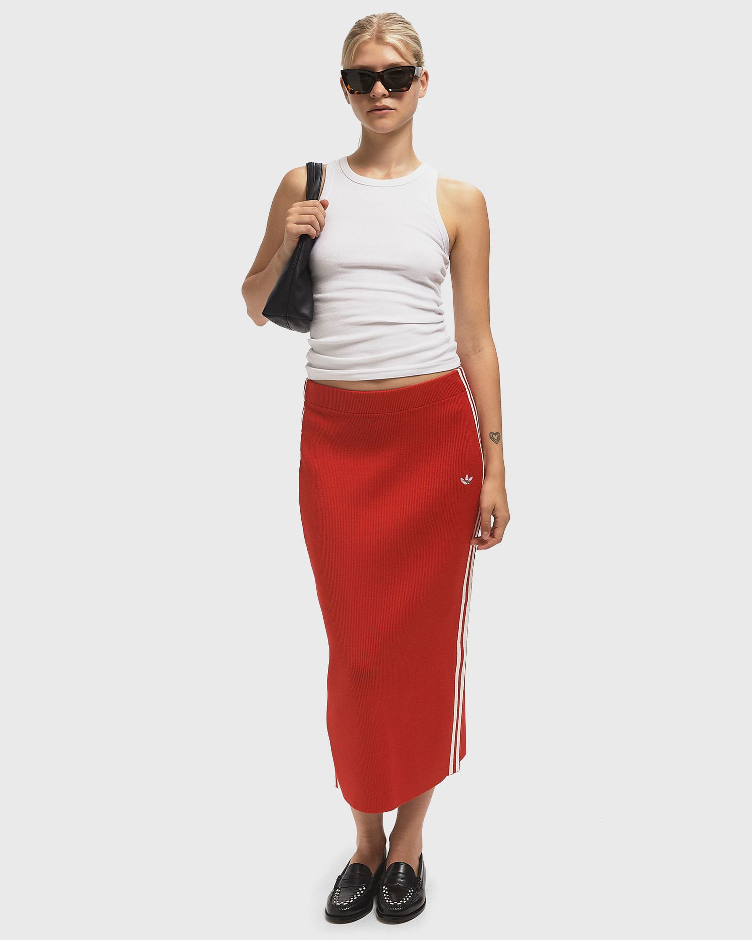 Hame adidas Performance Adicolor 3-Stripes Knit Skirt Punainen | JW2660, 1