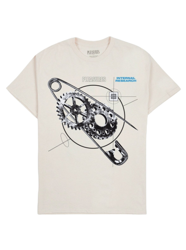 T-paita Pleasures Research T-Shirt Beige | P23F051-NATURAL