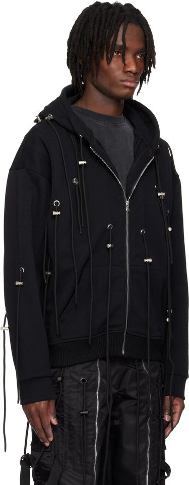 Huppari Who Decides War Who Decides War String Theory Zip-Up Hoodie Musta | 1110520002SS25, 1