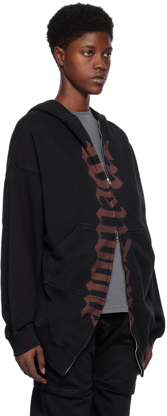 Huppari We11done Printed Hoodie by Musta | WD-TJ0-24-812-U-BK, 1