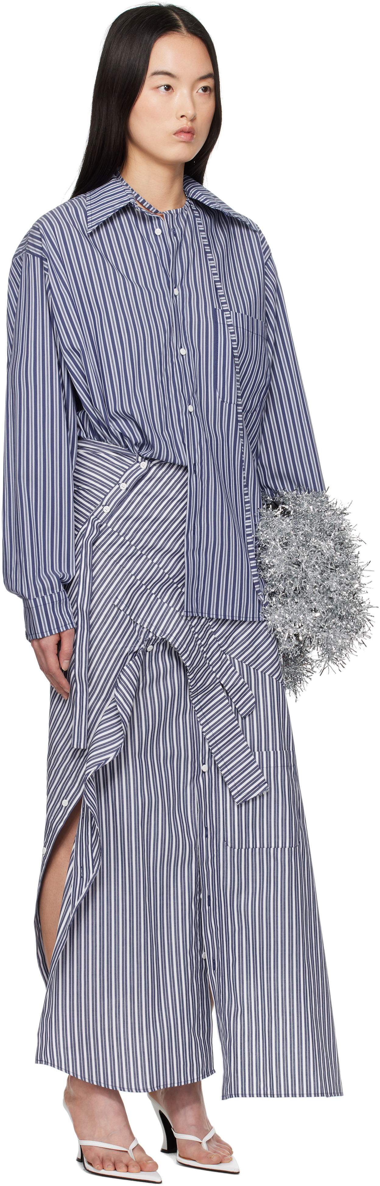 Mekko Ottolinger Ottolinger Deconstructed Shirting Midi Dress Sininen | 11150011101, 1