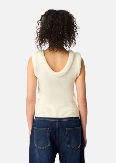 Liivi AXEL ARIGATO Marla Knitted Ribbed Vest with Side Lacing Valkoinen | A3356004, 3