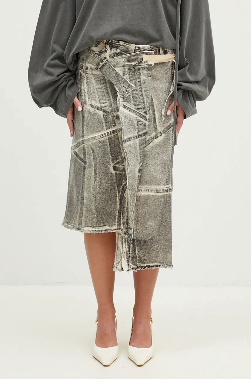 Hame Ottolinger Ottolinger Denim Wrap Mini A-Line Skirt Harmaa | 1170404921