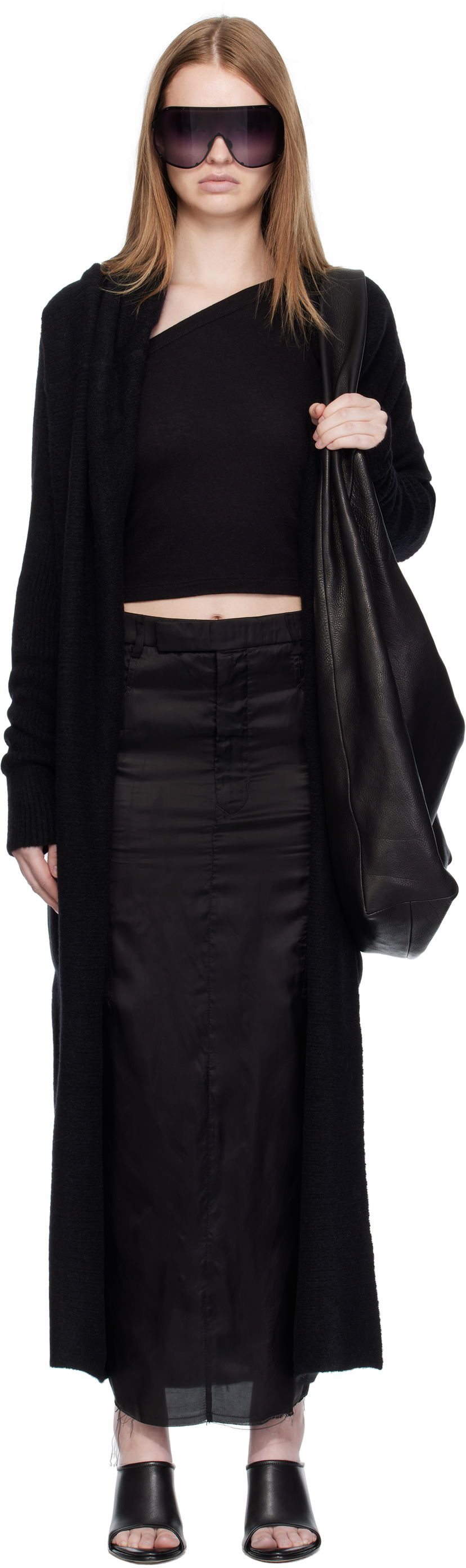 Villapaita Rick Owens Rick Owens Concordians Long Cardigan Musta | RP02E4667 KWP