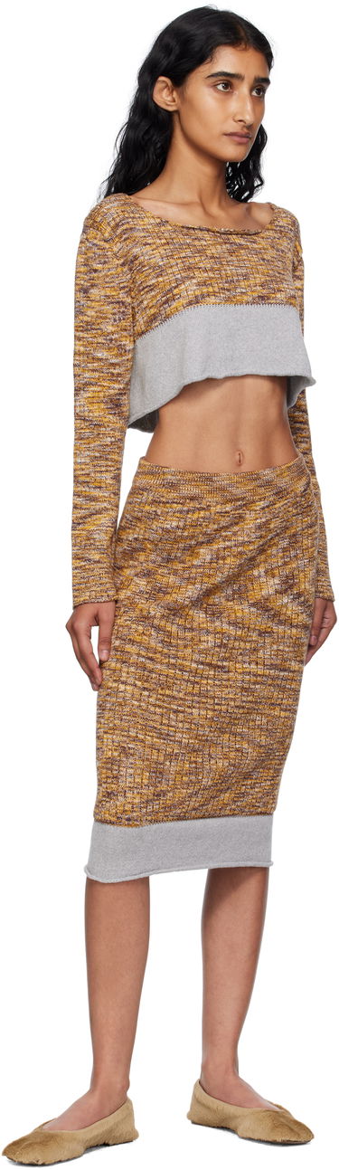 Hame Baserange Baserange Midi Knit Skirt Keltainen | SSWA-TC-AU25, 3