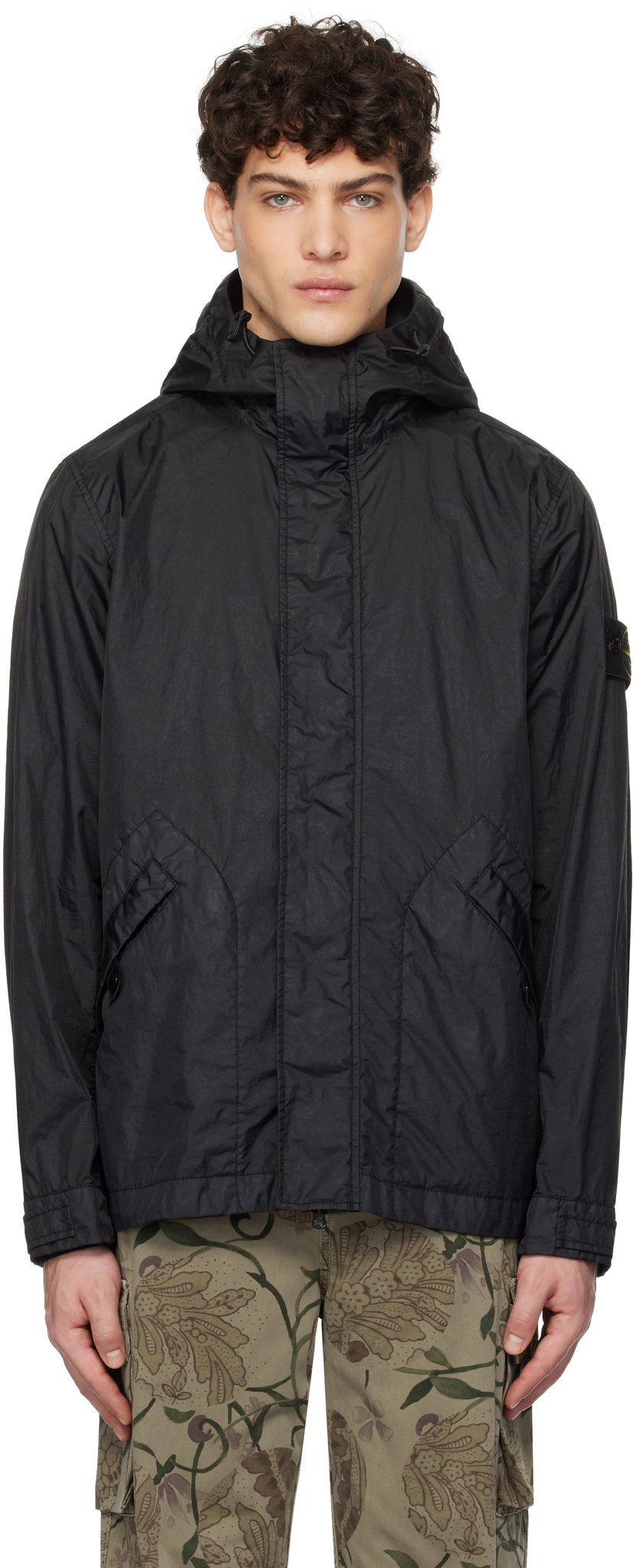 Tuulitakki Stone Island Short Dyed Hooded Jacket Musta | K1S15 4100093 S0A21