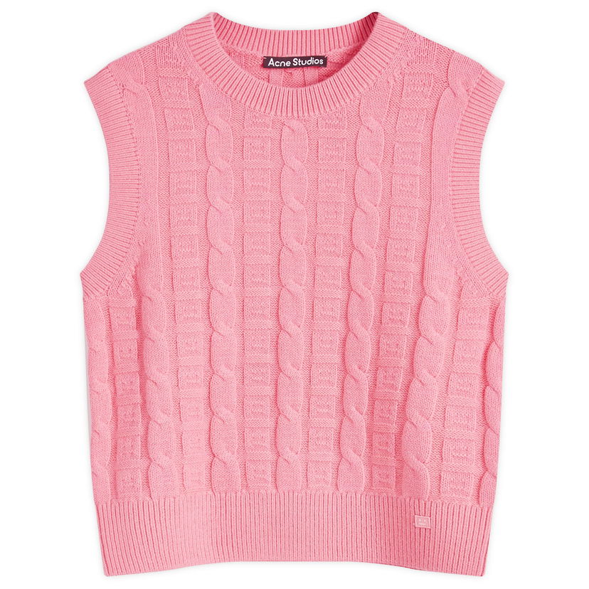 Villapaita Acne Studios Face Knitted T-Shirt Vaaleanpunainen | C60091-CKQ