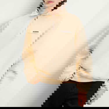 Huppari Jacquemus Jacquemus Grosgrain Zip Sweat, Size Large Beige | 25ESSM00313AJ00174-150, 5