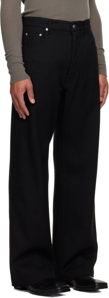 Housut Rick Owens Concordians Geth Wide-leg Twill Trousers Musta | RU02E1333 WD, 1