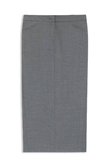 Hame BOSS Melange Virgin Wool Pencil Skirt Harmaa | 50541977