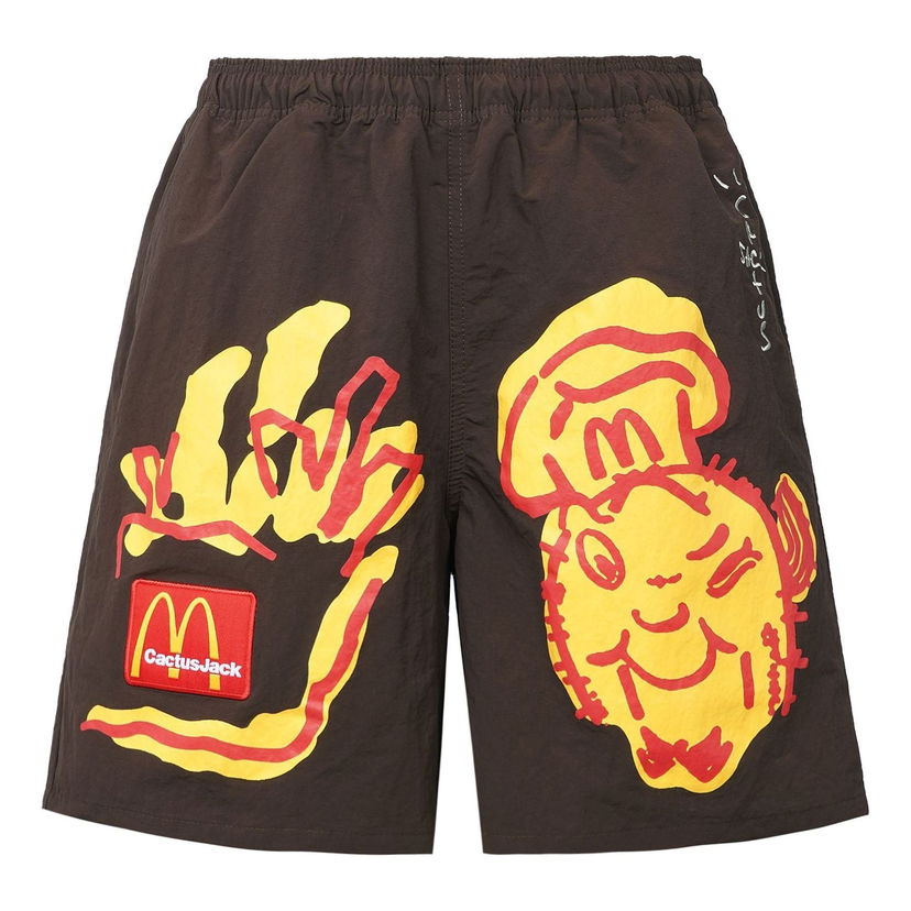 Shortsit Cactus Jack by Travis Scott Cactus Jack x McDonalds Illustration II Shorts Ruskea | CJMDBS124BROWN