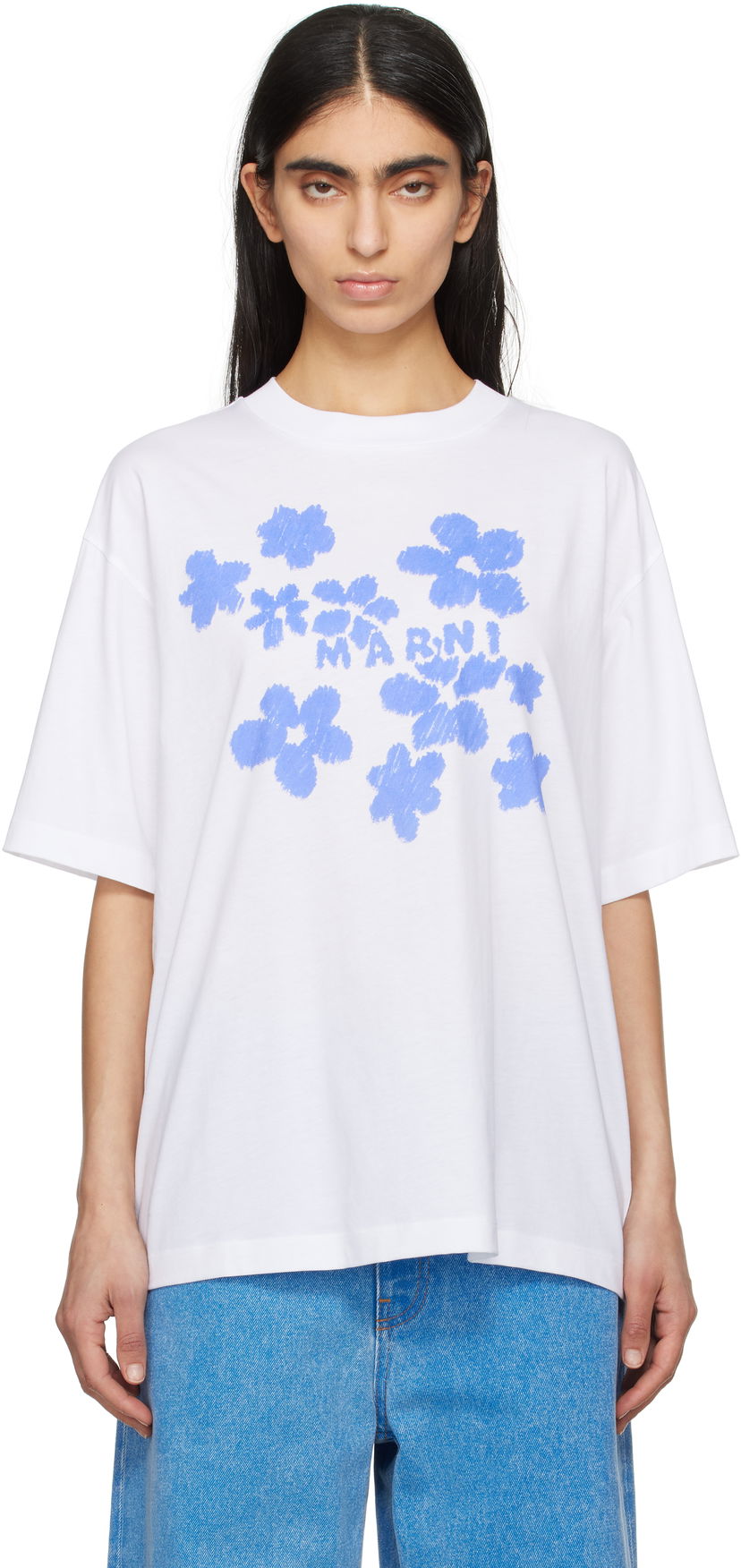 T-paita Marni Marni Daisy Garden Cotton T-Shirt Valkoinen | THJET49P09 USCX40