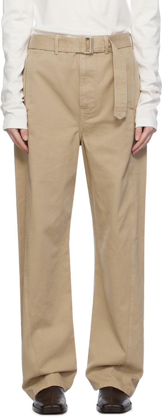 Cargo housut LEMAIRE Lemaire Exclusive Wide-Leg Trousers Beige | PA326 LD1001