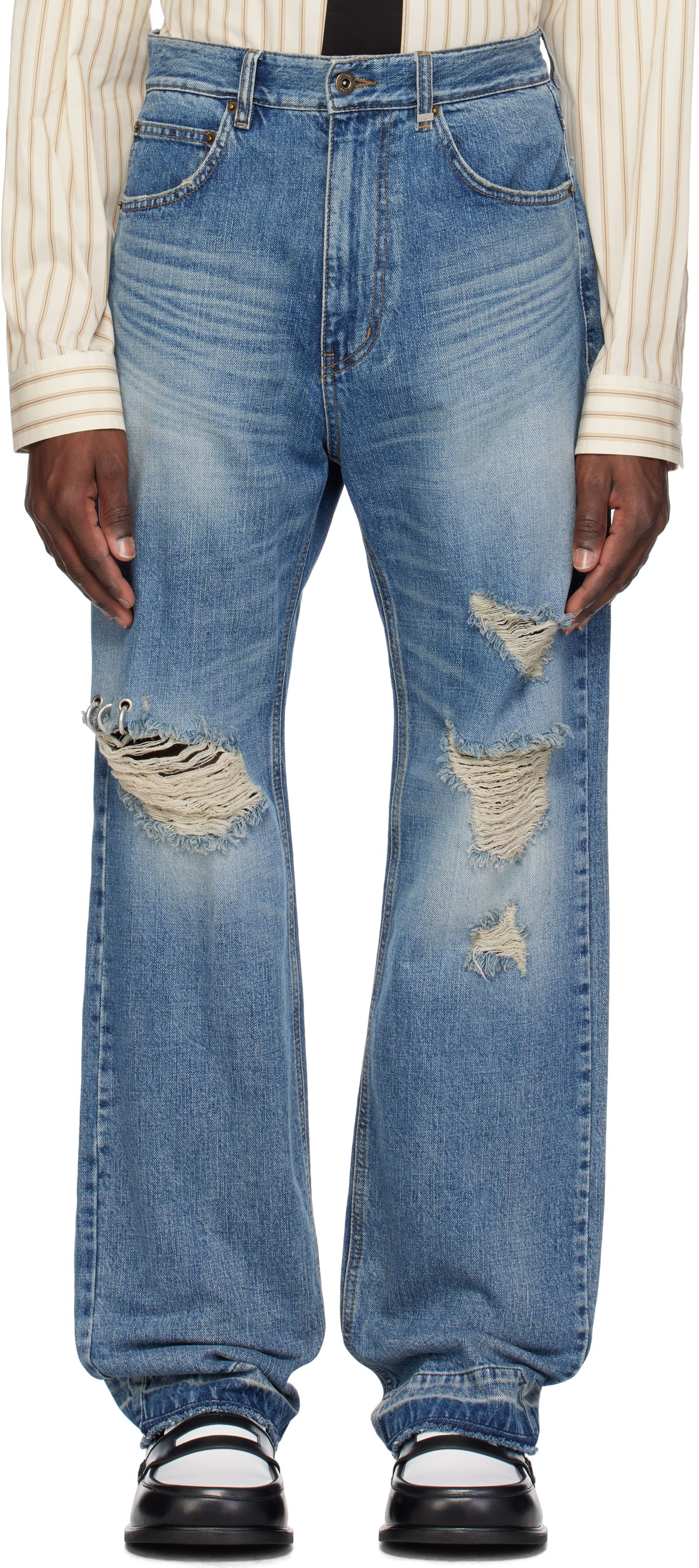 Jeans We11done We11done Distressed Jeans Sininen | WD-DP0-25-333-M-BL, 0
