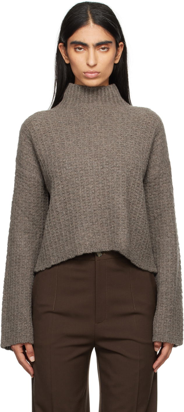 Villapaita Loulou de Saison Loulou de Saison Kris Cropped Turtleneck Sweater Ruskea | KRIS