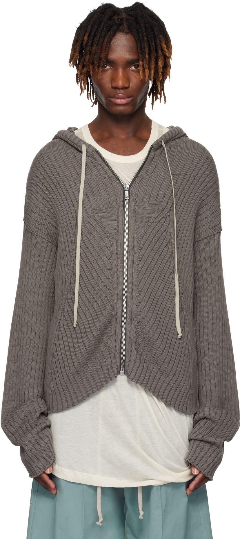 Huppari Rick Owens Rick Owens Hollywood Zip Hoodie Harmaa | RU01E5614 KEC