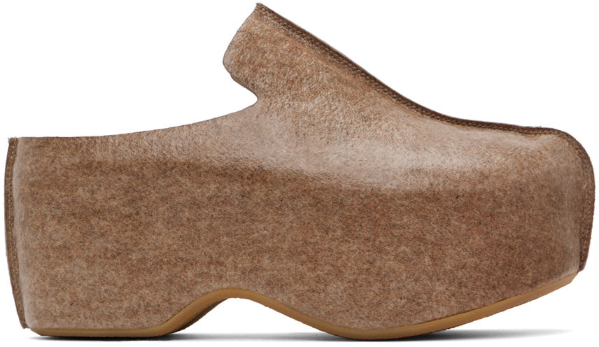 Vaatteet JW Anderson JW Anderson Laminated Felt Platform Clogs Ruskea | ANM42500D, 0