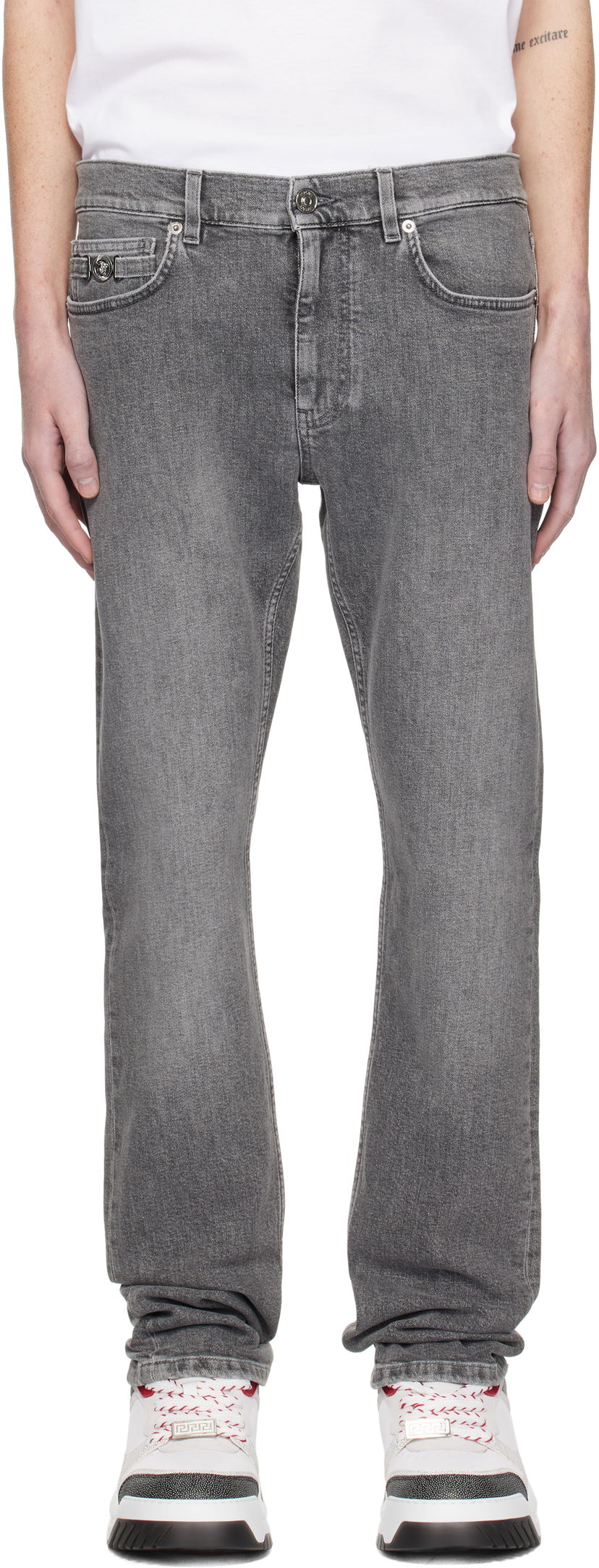 Jeans Versace Slim-Fit Jeans Harmaa | 1011693_1A11274