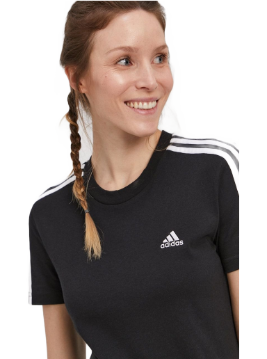 T-paita adidas Performance Sportswear Loungewear Essentials Slim 3-Stripes Musta | GL0784