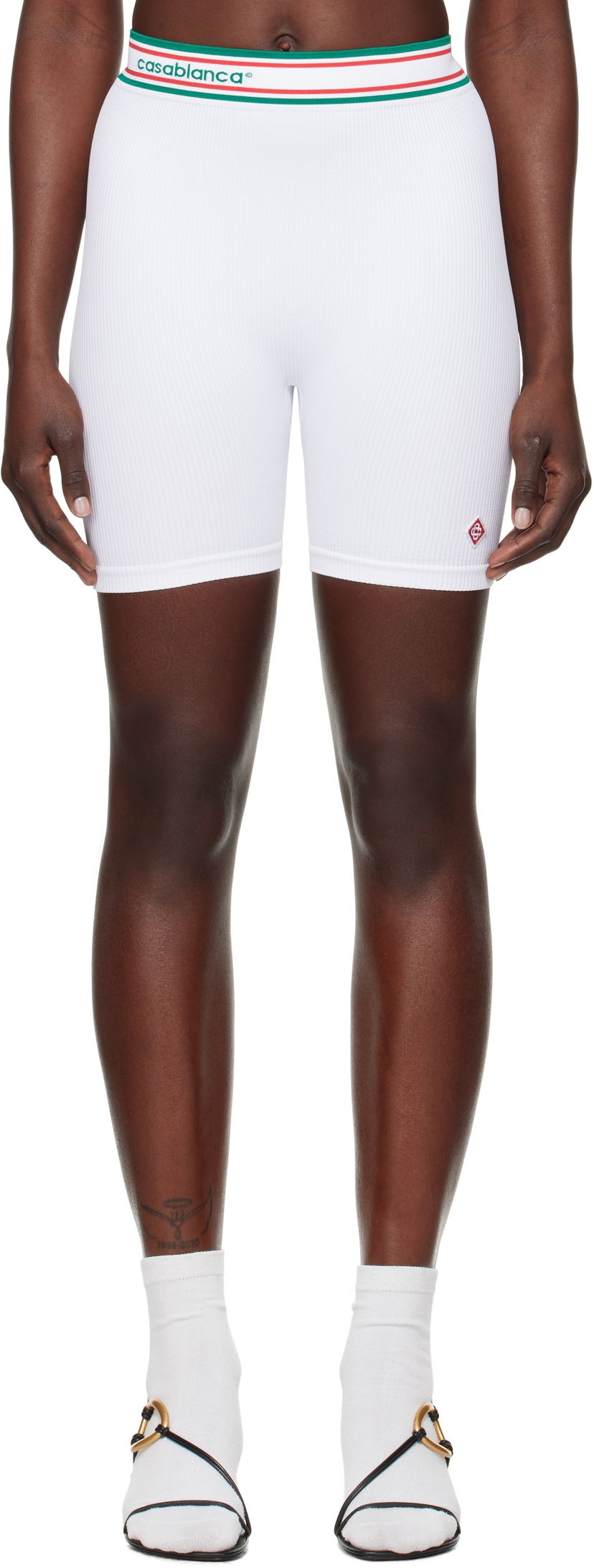 Shortsit Casablanca Casablanca Seamless Sport Shorts Valkoinen | WPS25-ACT-025-01