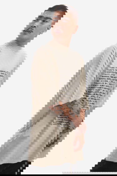 T-paita Rick Owens Knit Jumbo Short Sleeve T-Shirt with Wesendonck Lieder Wagner Print from DRKSHDW Spring Summer 2023 Collection Beige | DU01C6274.RNEP3.PEARL, 1