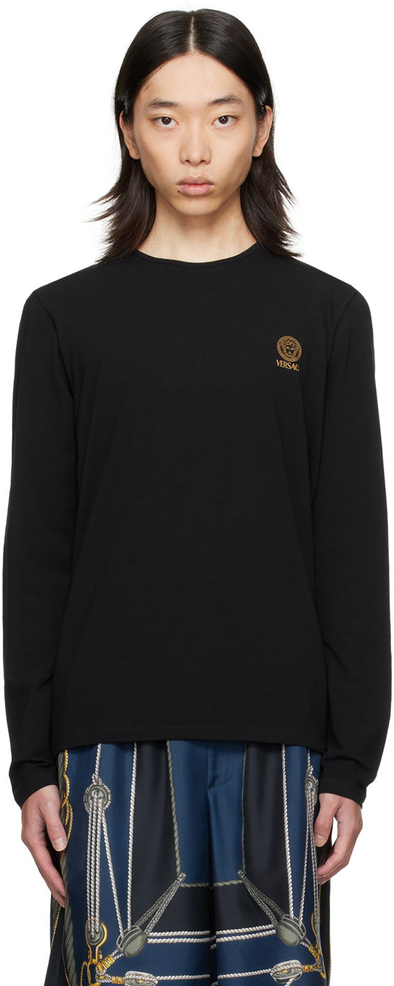 T-paita Versace Medusa Long Sleeve T-Shirt Musta | AUU01007_1A10011