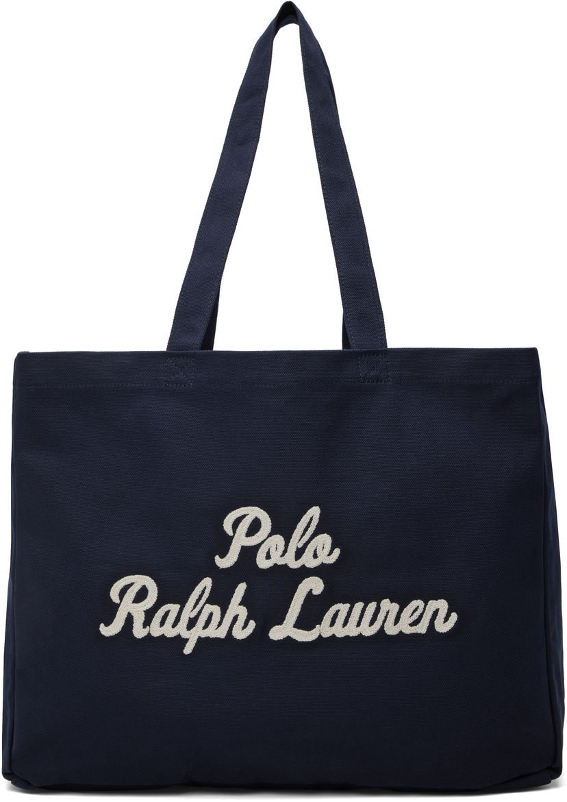 Kangaskassi Polo by Ralph Lauren Ralph Lauren Embroidered Canvas Tote Bag Tummansininen | 405945884001
