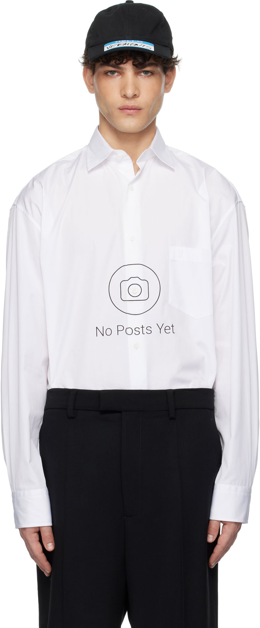 Paita VETEMENTS 'No Posts' Graphic Print Classic Shirt Valkoinen | UA66SH440W
