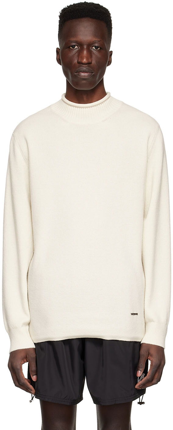 Villapaita We11done Cashmere Mock Neck Sweater Valkoinen | WD-KT1-22-653-U-IV
