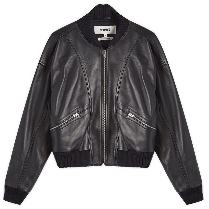 Bomber-takki YMC Tenor Leather Jacket Musta | Q5XMD-Black