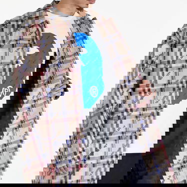 Takki BAPE A BATHING APE Logo Check Pattern Long Coat Beige Beige | 001LJJ801055I BEI, 1