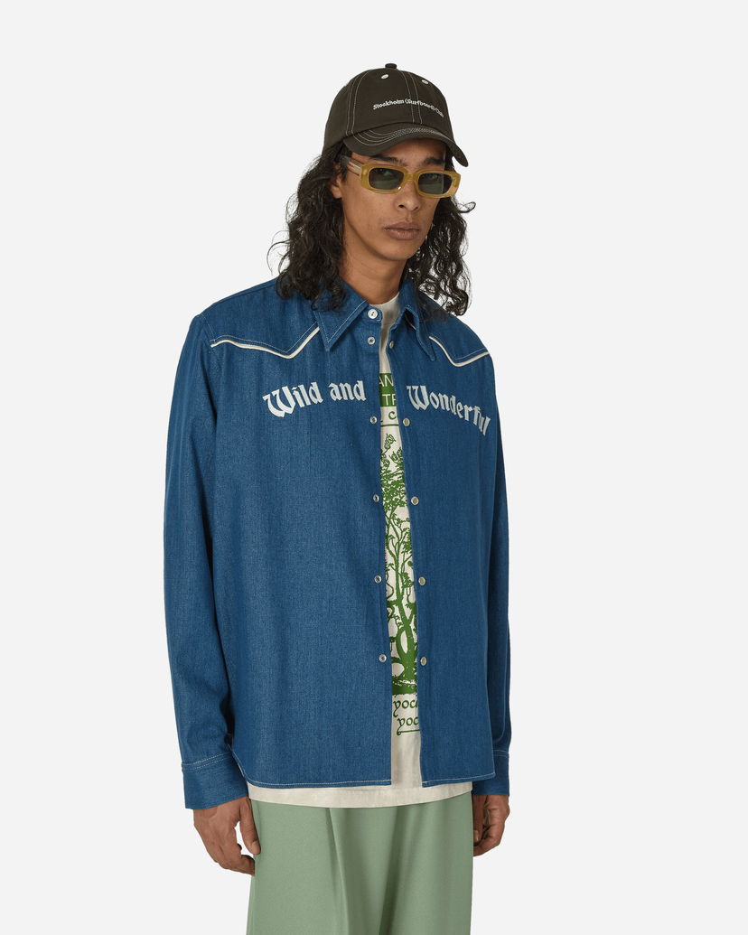 Paita Stockholm (Surfboard) Club Embroidered Western Shirt Blue Sininen | U4000010 1