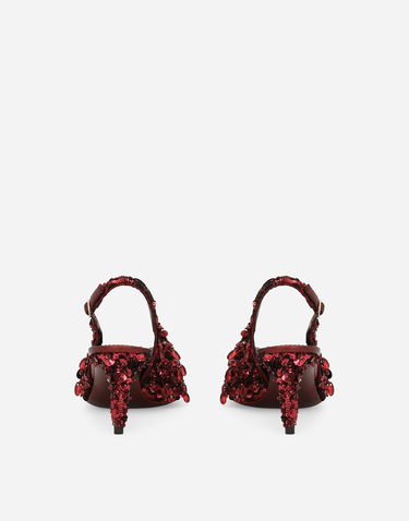 Asusteet Dolce & Gabbana Dolce & Gabbana Tulle Slingbacks with Sequin Embellishment Punainen | CG0806A9U8789554, 2