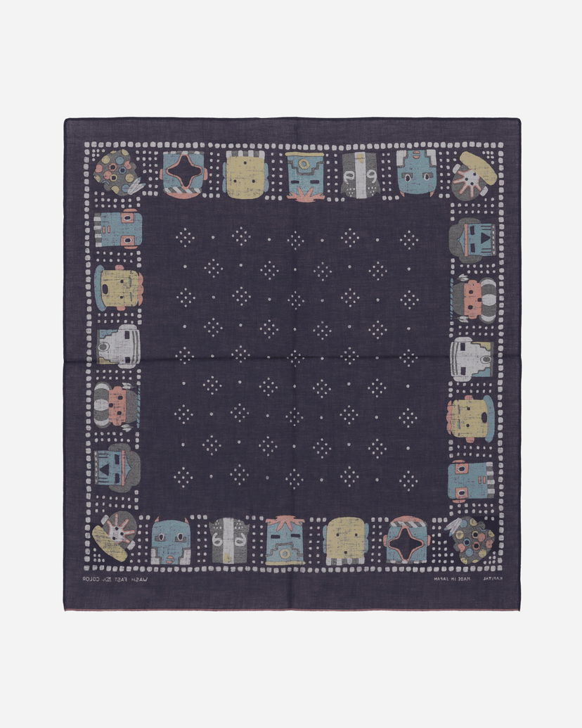 Huivi KAPITAL Selvedge Bandana with Kachina Print Tummansininen | EK-1169BA 2