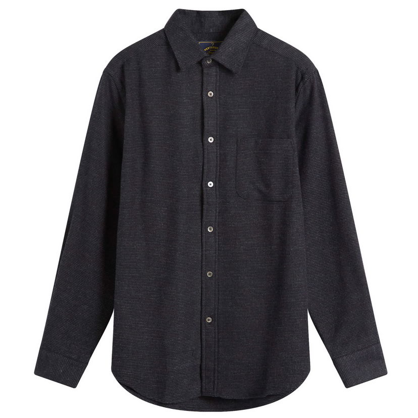 Paita Portuguese Flannel Sounds Micro Check Shirt, Size Small Musta | AW25069-GRY